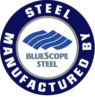Manufactured by BlueScope Steel logo